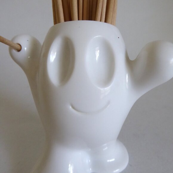 KOZIOL BRAND GERMANY CONTEMPORARY PICNIX WHITE HAPPY FACE TOOTHPICK HOLDER (USED - Picture 7 of 10